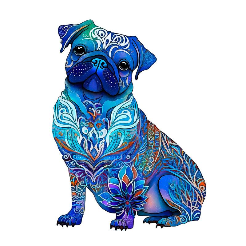Dog Pattern Wooden Jigsaw Puzzle, 1 Set Irregular Animal Shape Learning Puzzle, Creative Birthday and Holiday Gift Options 0