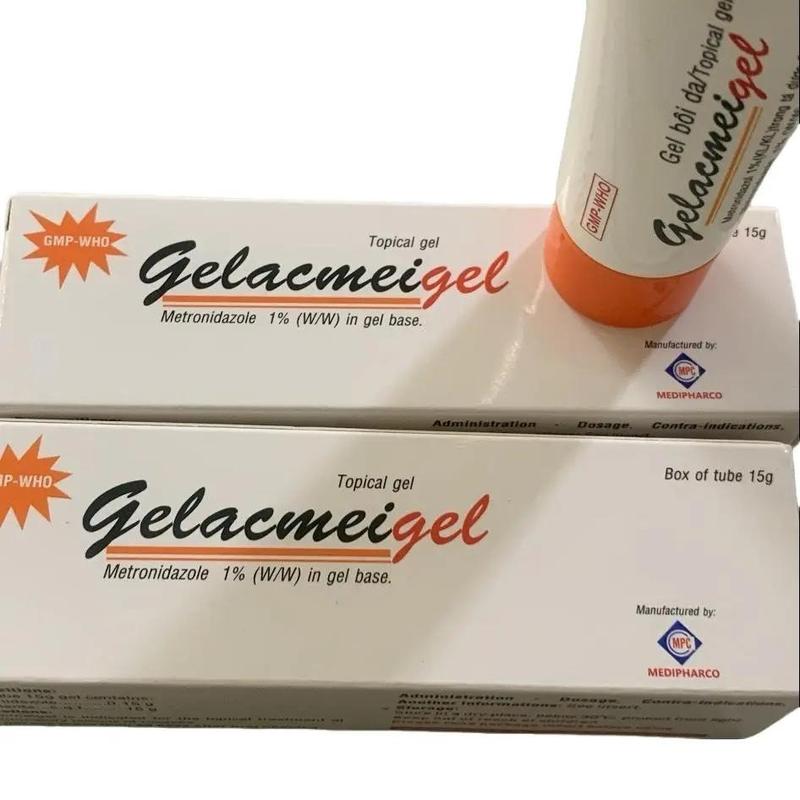 Ngứa mặt Tuýp bôi Metronidazol 1% Điều Trị Ký sinh trùng Demodex - Mụn trứng cá - Mụn viêm HÀNG CHÍNH HÃNG BV Da Liễu