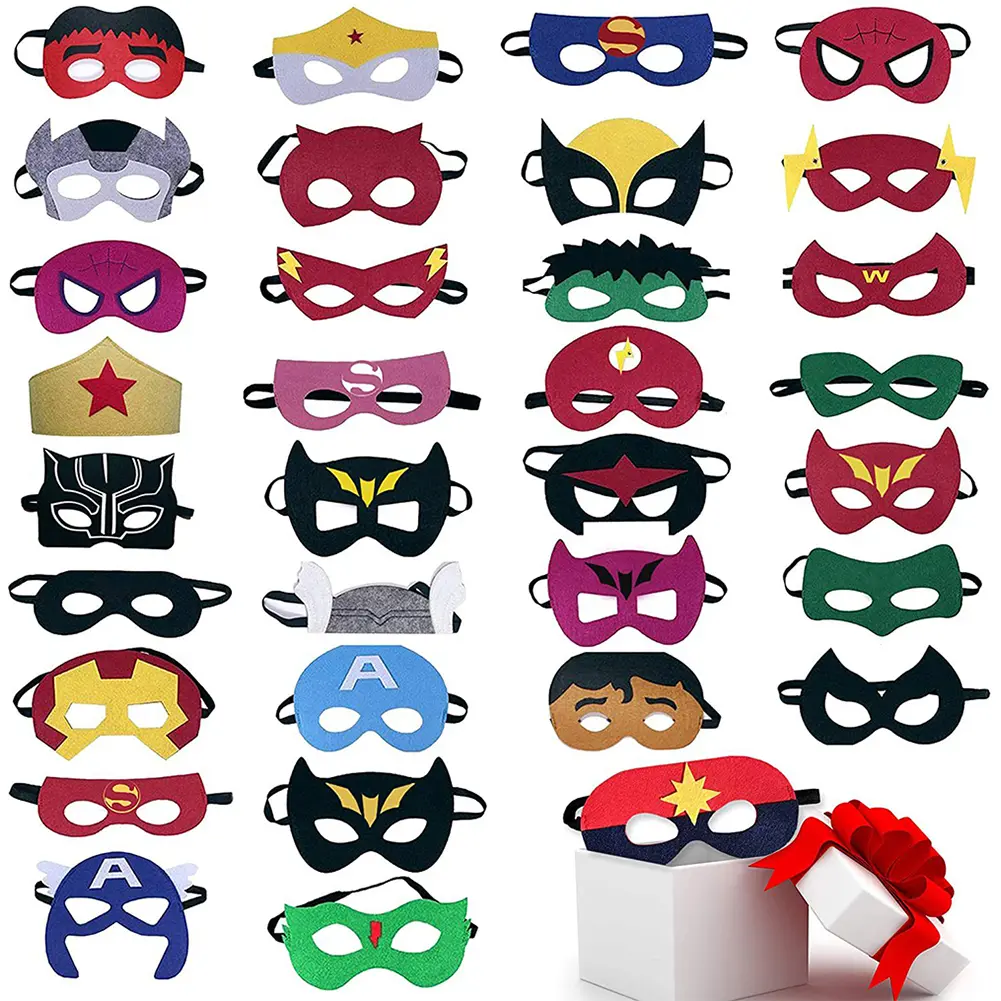 Halloween Superhero Masks Christmas Birthday Party Spiderman Hulk Iron Man Dress Up Costume Cosplay Mask For Kids Children Favor Mystery Gift #442898