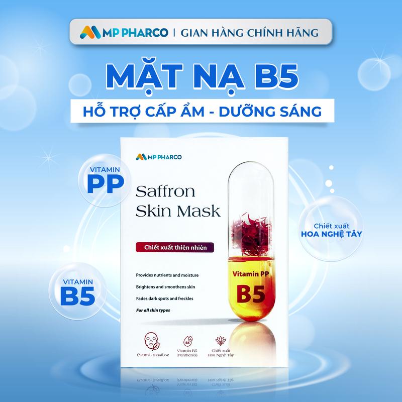 M08 Mặt Nạ Giấy B5 Saffaron Hỗ trợ làm sáng da , giúp Cấp Ẩm , dưỡng ẩm nhiều dưỡng chất  -Hộp 6 miếng