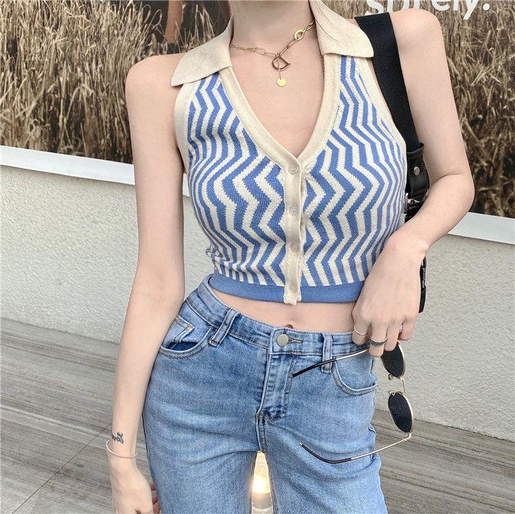 Product Introduction of Áo Vest Hai Dây, Alige, Dành Cho Nữ, Phong Cách Dễ Thương Và Gợi Cảm, Ngắn, Mùa Hè, Sọc, Áo Lớp Nền Dệt Kim, Có Thể Mặc Ngoài Trời Và Bên Trong, Áo Cánh, Gợi Cảm, Dành Cho Nữ 5