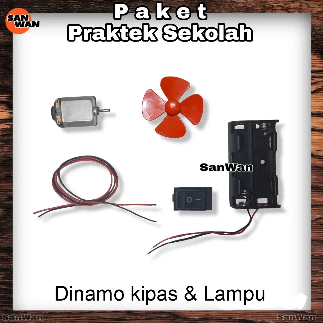 Prakarya Praktek Sekolah SD Paket Rangkaian Listrik Dinamo kipas Dan Lampu Lengkap