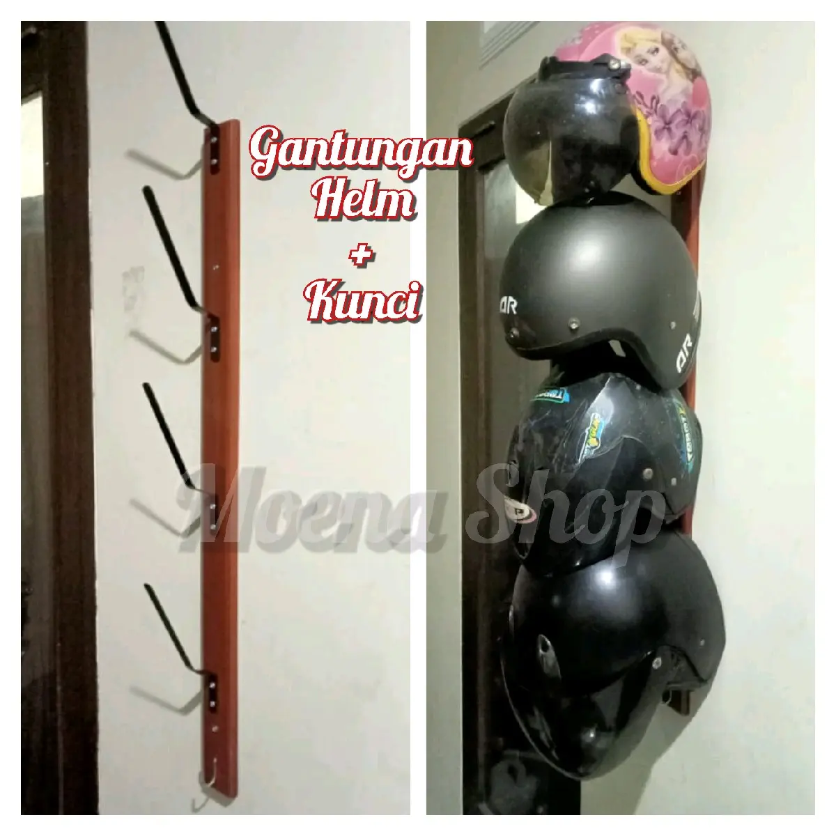 Gantungan Helm + Kunci Praktis