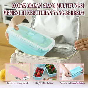 Piring Lipat Silikon Kualitas Makanan, Anti Tumpah & Berkekuatan Panas – Solusi Praktis untuk Mikrovol, Sekolah, Kantor, Perjalanan, & Penyimpanan ABC