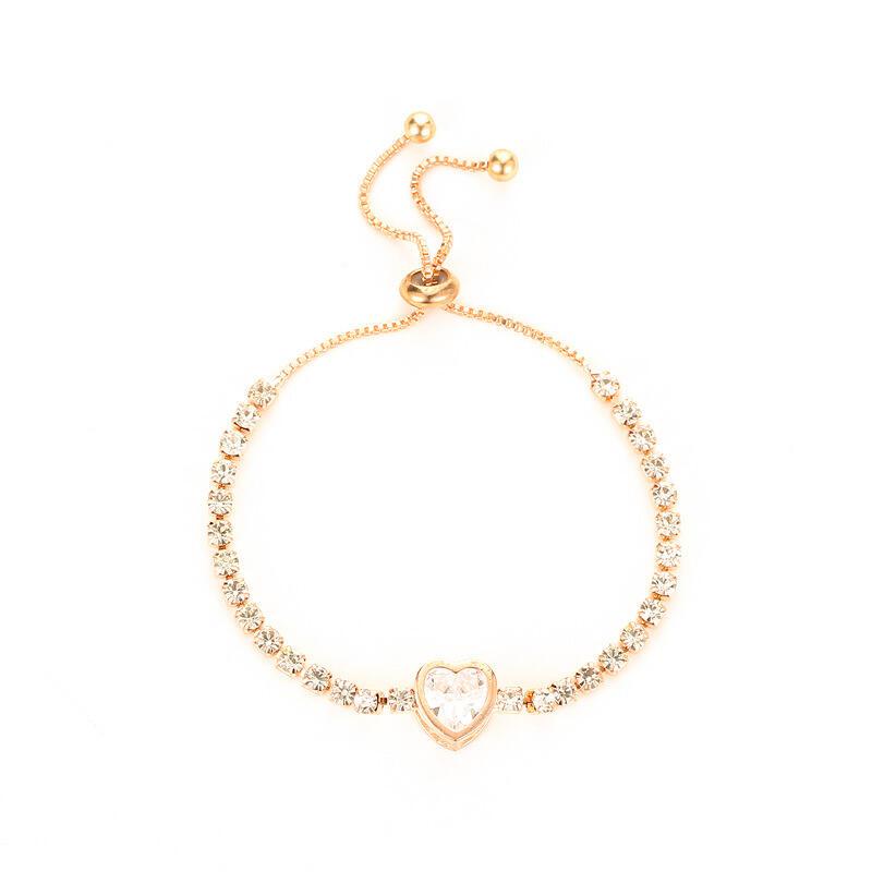 Product Introduction of New Product Fashion Love Zircon Small Fresh Imitation Big Brand Simple Dia-studded Ladies Bracelet 25