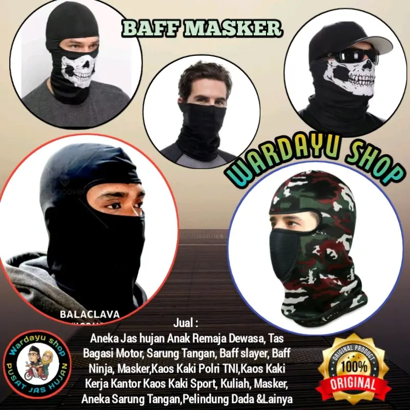 Baff Slayer Bandana Masker Motor Balaclava Hani COD MURAH Anti Debu Sleyer Penutup Muka dari Sinar Ultraviolet Panas Matahari Olahraga