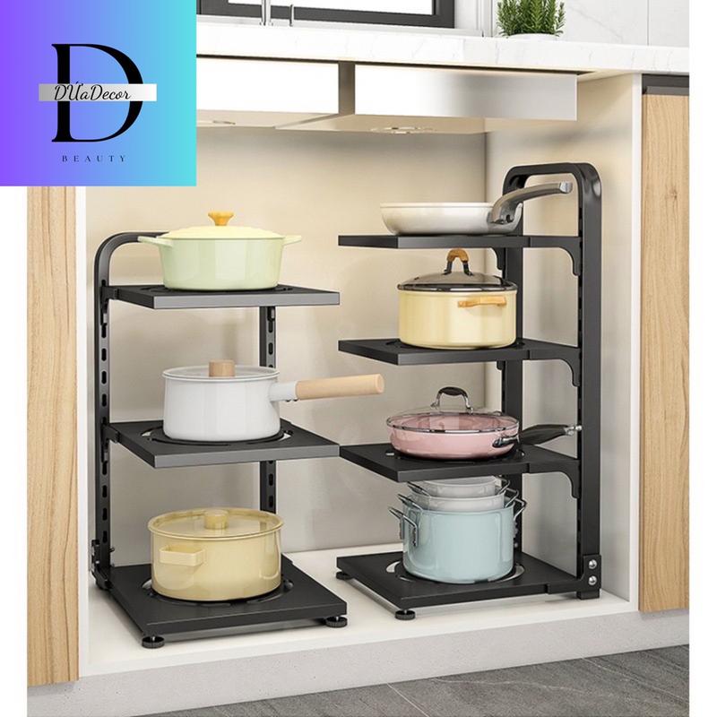 Kệ để xoong nồi 4 tầng khung thép sơn tĩnh điện kitchen bền