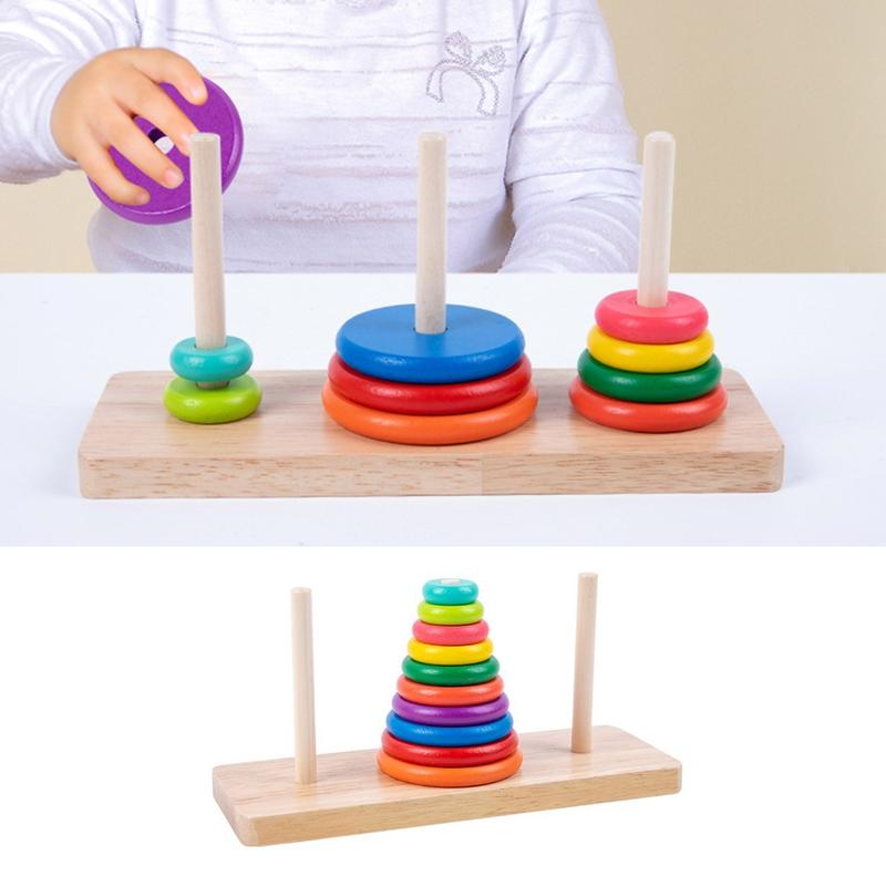 Rainbows Stacker Wood Rings Educational Toy Stacking Rings Baby ...