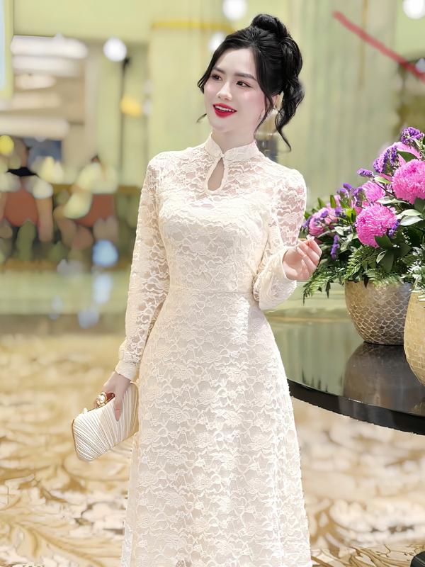 [MIỄN SHIP] MDU4403 Váy Ren Hàn 2 Lớp - Gam Màu Kem Sang Chảnh Cực Cuốn Hút Dành Cho Nữ Women Dress Tay Phồng 3
