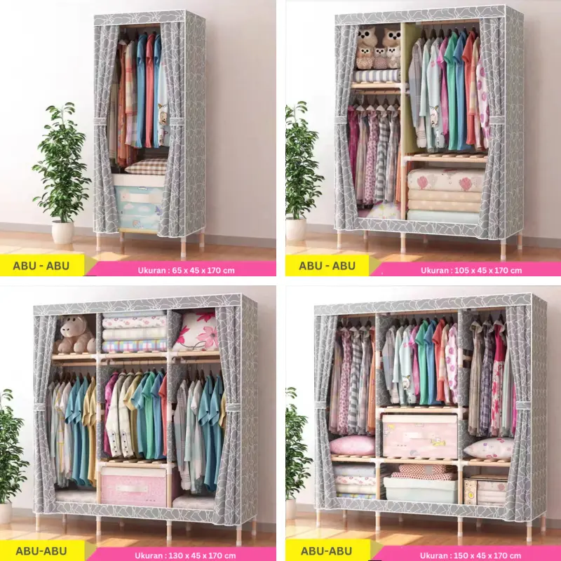 Dejavu Lemari Pakaian Lemari Baju Minimalis Multifungsi Portable Lemari Baju Minimalis Kayu HSH123 5