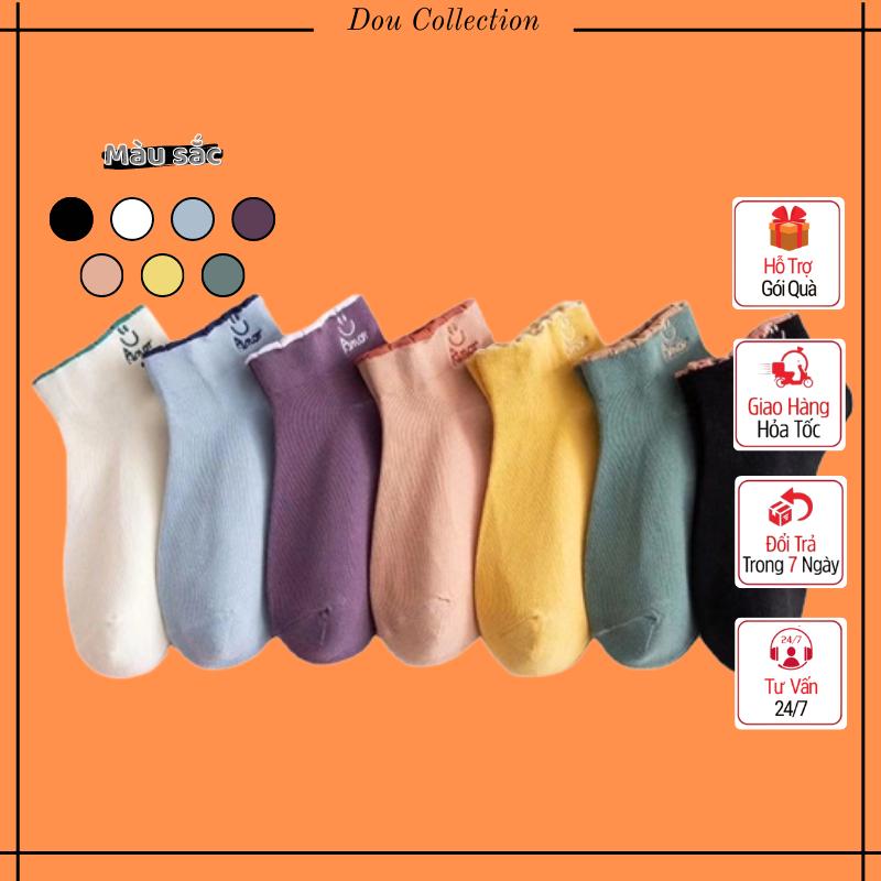 Product Introduction of [Nowship2h] Tất Vớ Nữ Cổ Ngắn Unisex Cotton Họa Tiết SMILE Phong Cách Hàn Quốc Dễ Thương - Mã TV014 0