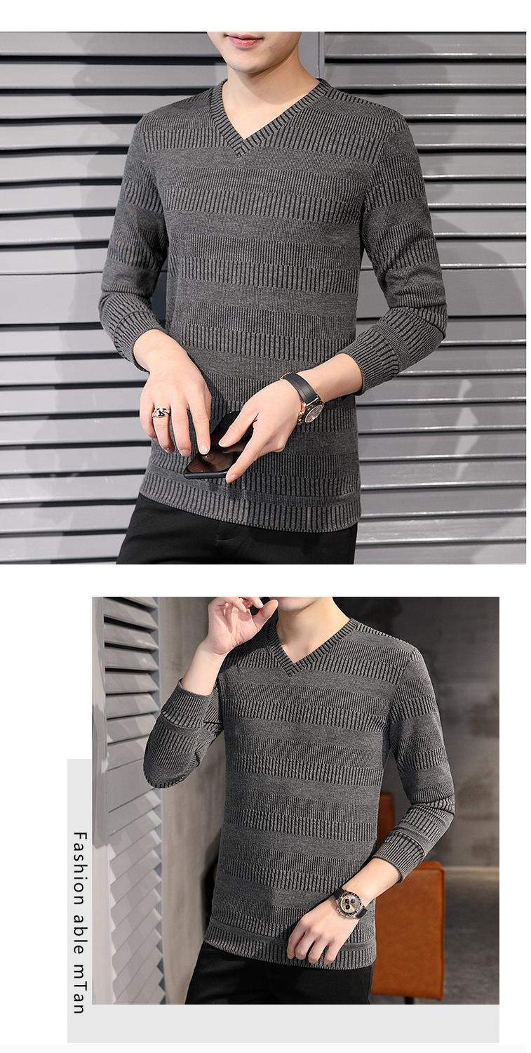 Product Introduction of Áo Thun Dài Tay, Dành Cho Nam Giới, Mùa Xuân Và Mùa Thu, Áo Len Trẻ Trung, Cổ Chữ V, Mỏng, Quần Áo Mùa Thu, Thường Ngày Bên Trong, Có Cổ Áo Gà, 2022 14