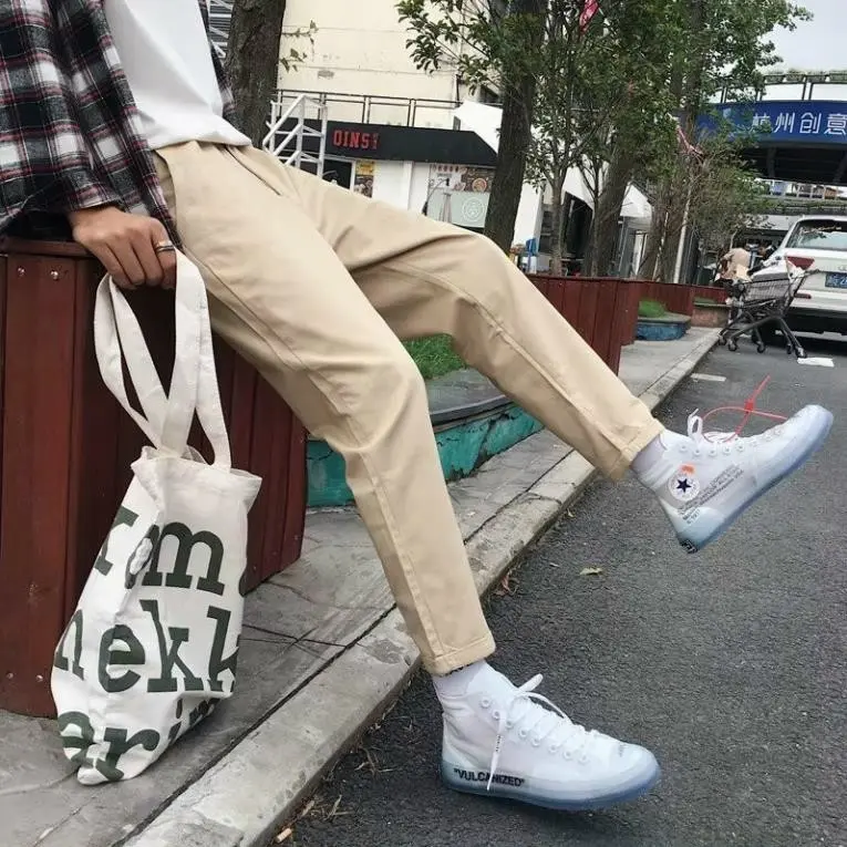 Quần DÀI ỐNG SUÔNG KAKI 2 Màu Ulzzang Unisex Nam Nữ Lưng Thun baggy có size Menswear Kem❤️