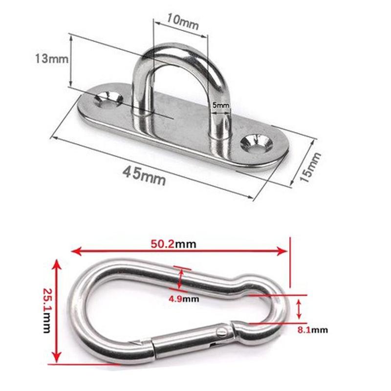 Product Introduction of haesdo 1/5Set Mount Hook Wall U Boat Pad Mount Snap Hook U Hooks Pad Eye Plate Stainless Steel 20