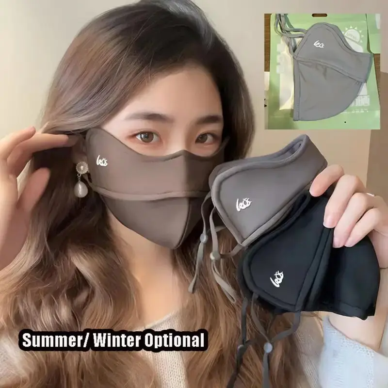 Summer Ice Silk Mask UV Protection Sunscreen Motorcycle Cycling Mask Female Male Breathable Mask Ice Silk Mask
