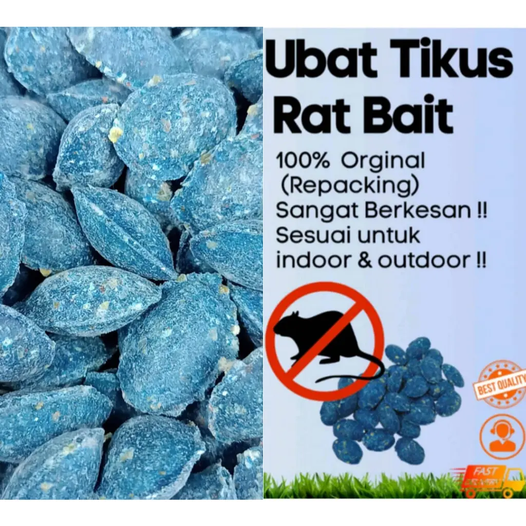 [100% asli] Storm 10PCs umpan tikus biru, racun pembunuh tikus yang paling berkesan. Ubat tikus ini amat berkesan untuk menghapuskan tikus di ladang dan kawasan lain. Produk terlaris! Super berkesan dan terbukti efektif.
