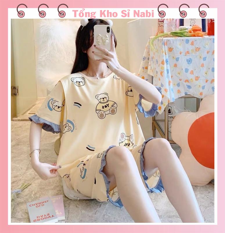 Đồ Bộ bầu - sau sinh - cho con bú - chất liệu coton - mềm - mịn - mát Lửng Lỡ Bèo Tay-Quần