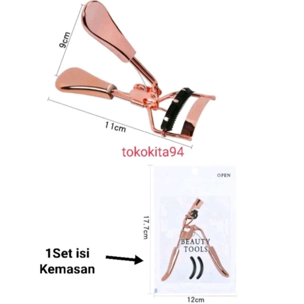 Penjepit Bulumata Sisir Rosegold 1Set Free Refil 2Pcs Penjepit Bulu Mata Eyelash Curler
