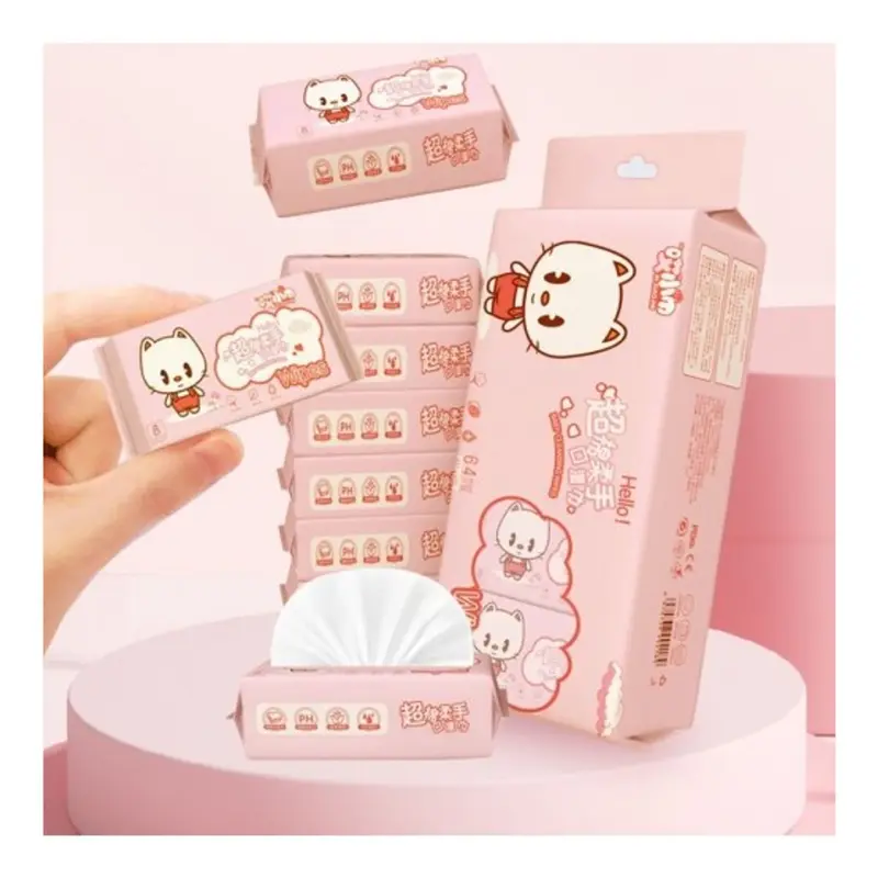 1 Bịch Khăn Ướt Mini Hoạ Tiết Dễ Thương ( Có 8 Gói Nhỏ Mỗi Bịch ) H256 7