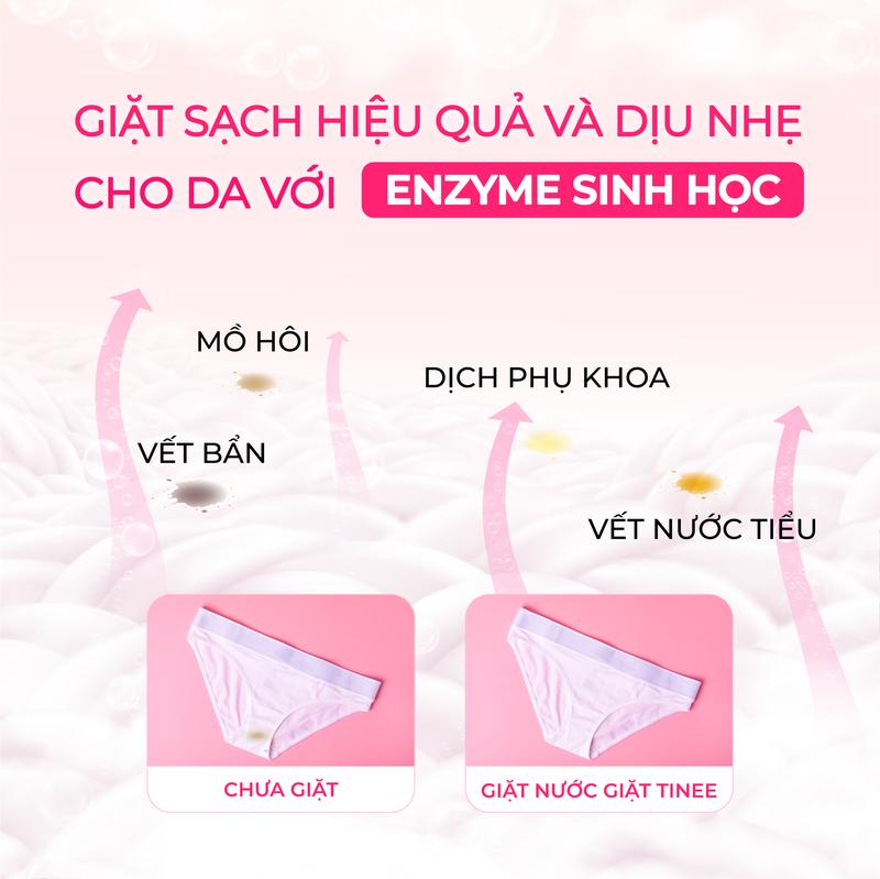 Product Introduction of [SPECIAL DEAL]  Combo 2 Nước Giặt Đồ Lót Sinh Học Tinee Nano Bạc Hạn Chế Nấm Khuẩn Và Làm Sạch Tốt (280ml/1chai) + Tặng 1 Chậu Giặt Đồ Lót 7