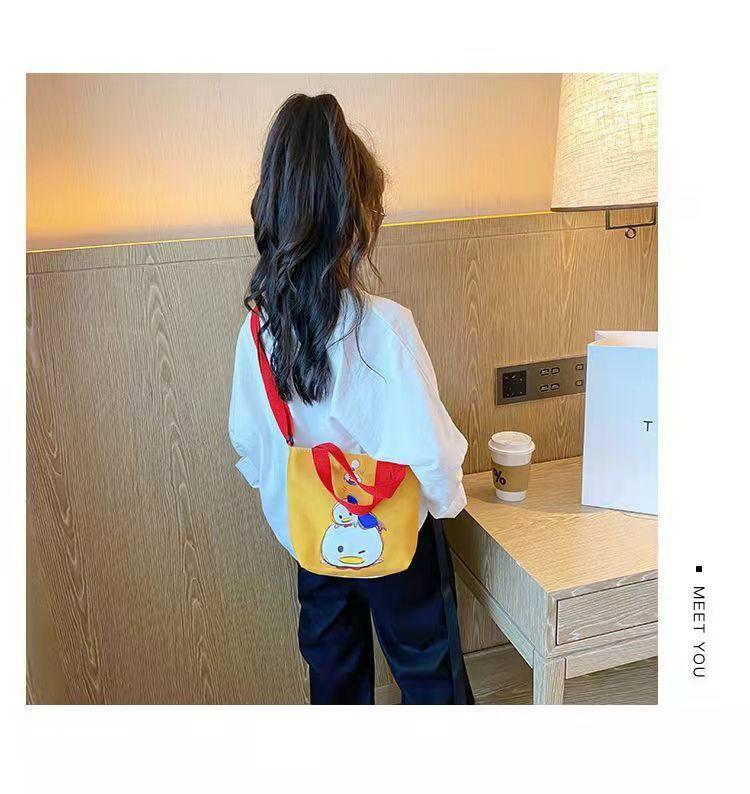 Product Introduction of Beg Kanak-kanak, Fesyen Korea, Untuk Lelaki dan Perempuan, Beg Bahu, Kanvas Serba guna, Beg Kartun, Sesuai untuk Perjalanan, Beg Tangan Kasual Cantik 15