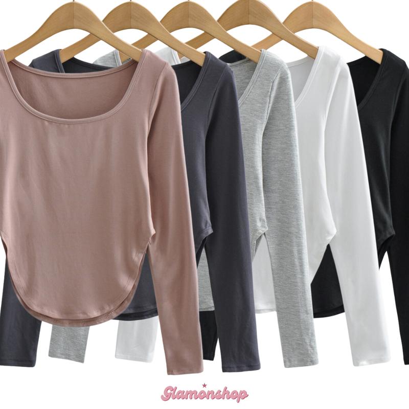 Glamonshop BJ256 Baju Wanita Fasion Lengan Panjang Kaos Polos Korea Spandek Long Sleeve Atasan Lembut Oversize Spandex Hitam Oblong Basic Manset Tangan Dalaman Glamonshop BJ256 Baju Wanita Fasion Lengan Panjang Kaos Polos Korea Spandek Long Sleeve Atasan Lembut Oversize Spandex Hitam Oblong Basic Manset Tangan Dalaman