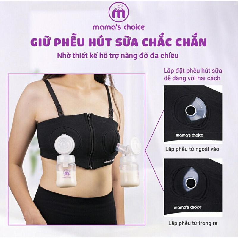 Áo hút sữa rảnh tay có dây Mama's Choice, giúp mẹ vắt sữa dễ dàng, chất liệu thoáng khí, freesize, giữ phễu chắc chắn 3