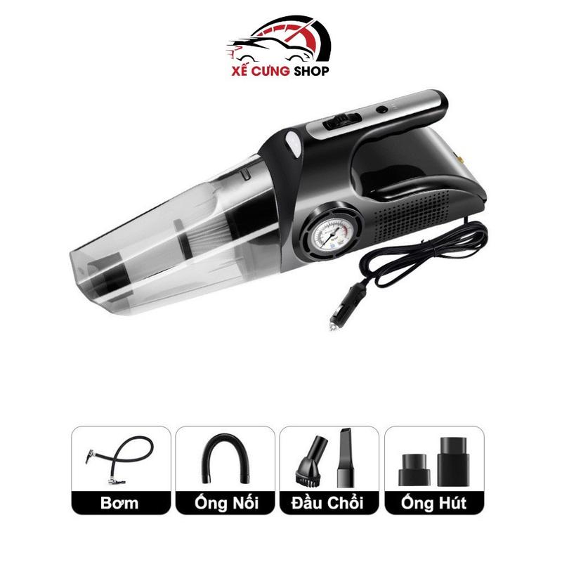 Máy Hút Bụi Mini Cho Xe Ô Tô Kèm Chức Năng Bơm Lốp Bánh Xe, Cầm Tay Nhỏ Gọn 0