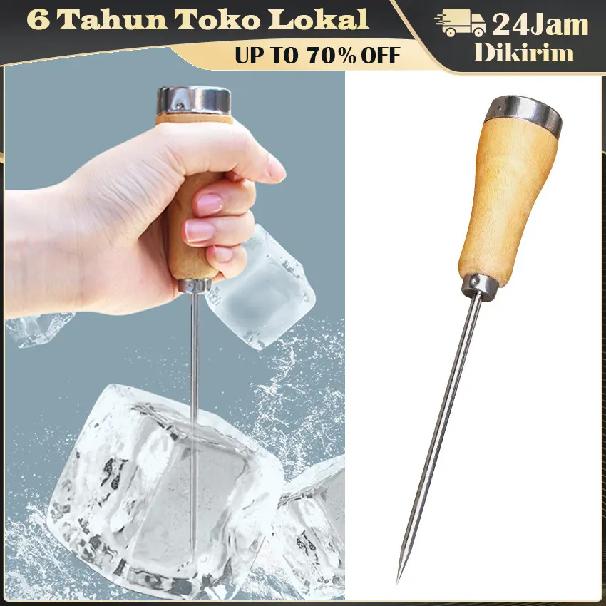 Alat Penghancur Es Batu Balok Vintage Stainless Untuk Barista, Minuman Cocktail dan Tumbukan Es di Rumah