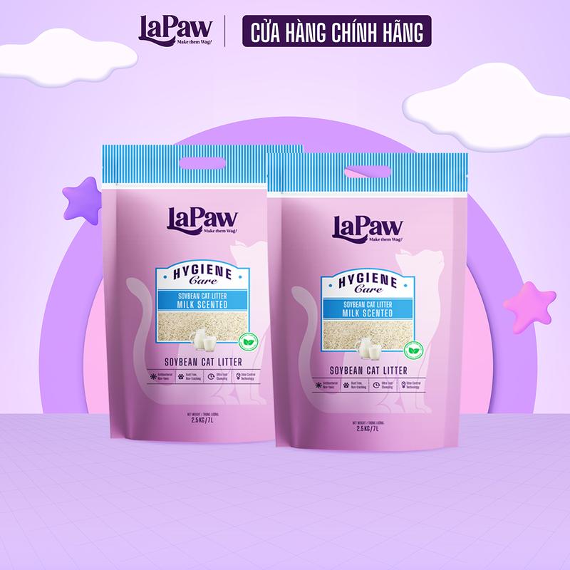 【LaPaw (Combo 2 túi) Cát vệ sinh đậu nành cao cấp 7L/ 2,5kg