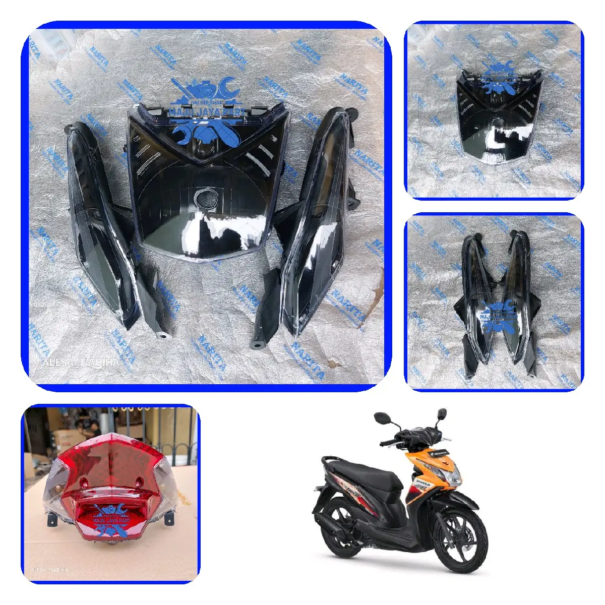 Reflektor Lampu Depan Plus Sein Beat Fi Esp 2012 2016 Costum Hitam Smoke Motor Motorcycle