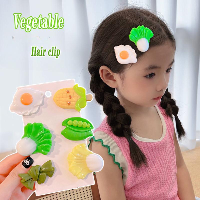 Bộ Kẹp Tóc Thực Phẩm Củ Cải Ngô Mô Phỏng, 2 Cái / Bộ, Thiết Kế Sáng Tạo Hoạt Hình, Kẹp Viền Bên Cho Bé Gái, Phụ Kiện Tóc Dễ Thương, Hàng Mới Về