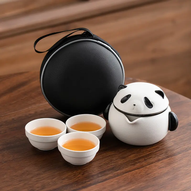 Panda Portable Travel Tea Set Mini Set Simple Outdoor Kung Fu Tea Cup Personal Special Camping Quick Cup Tumblers Mug