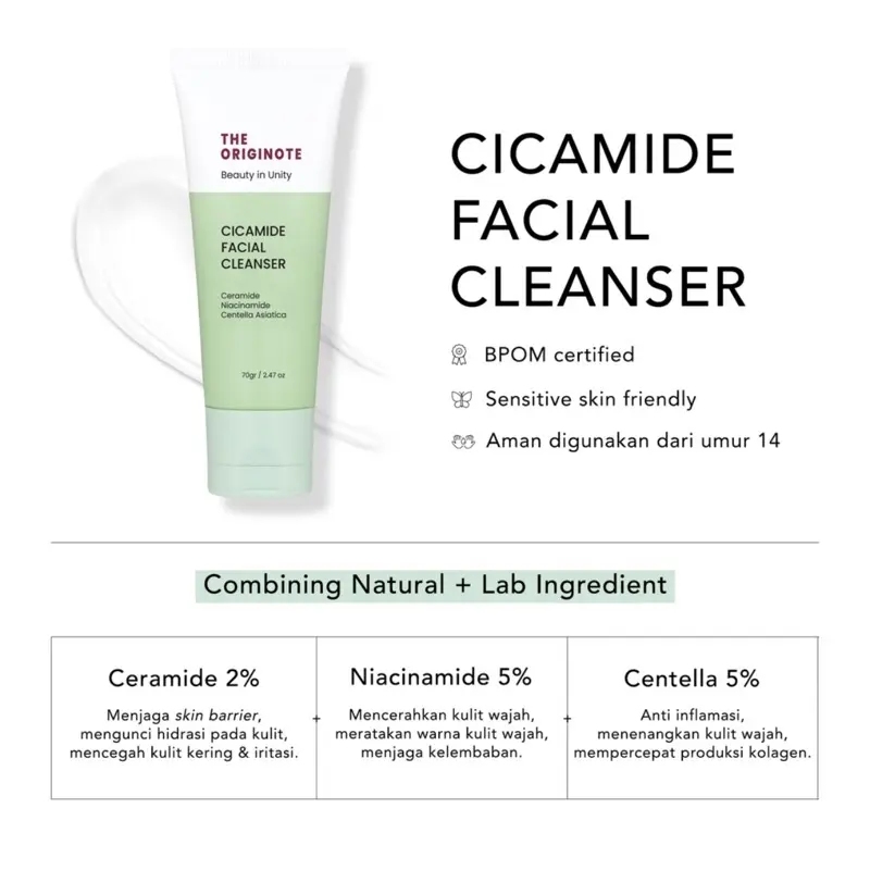 THE ORIGINOTE CICAMIDE FACIAL CLEANSER 70GR