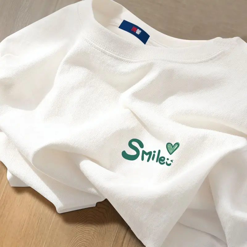 Áo Thun ngắn Tay, Thương Hiệu Nổi Tiếng, 100% Cotton, Màu Trắng, Dành Cho Nam Và Nữ, Cắt Nhãn, Kê Đơn Hàng Đuôi, Ngoại Thương Rút, Giảm Giá Xả Hàng