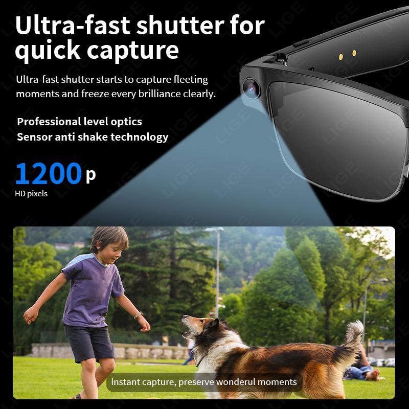 Sunglasses Smart Glasses 8 Million Pixels Recording Videos AI Photo Recognition Answer Translation 270mAh Bluetooth Glasses New - Image 3