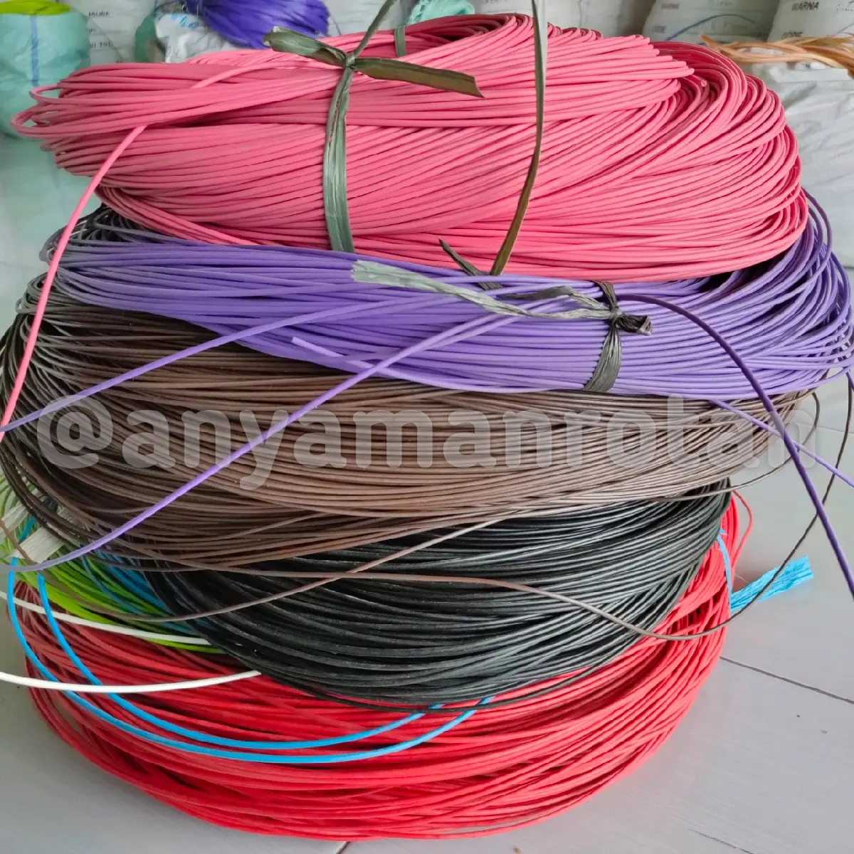 Bahan Anyaman Rotan Sintetis Bulat Diameter ±2,5mm