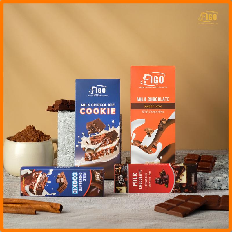 [Chính hãng]  Milk Chocolate nhân bánh Cookie FIGO thanh 20gr,50gr | Kẹo Socola sữa 50% Cacao nhân Cookie, giòn thơm,tan ngay trong miệng, chất lượng Food Snack 5