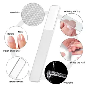 COZY HL0621 Kikir Kuku Kaca Pengkilap Asahan Kuku Nail File Buffer Shiner Nano File Import Real Pict Y1757