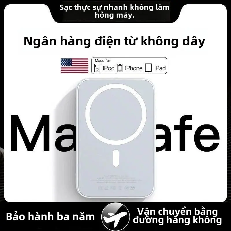 Bộ sạc từ tính không dây, Dung lượng lớn, Kích thước nhỏ gọn, Siêu mỏng, Cầm Tay, Thích hợp cho dòng 8-16, Pin bên ngoài, 20000mAh