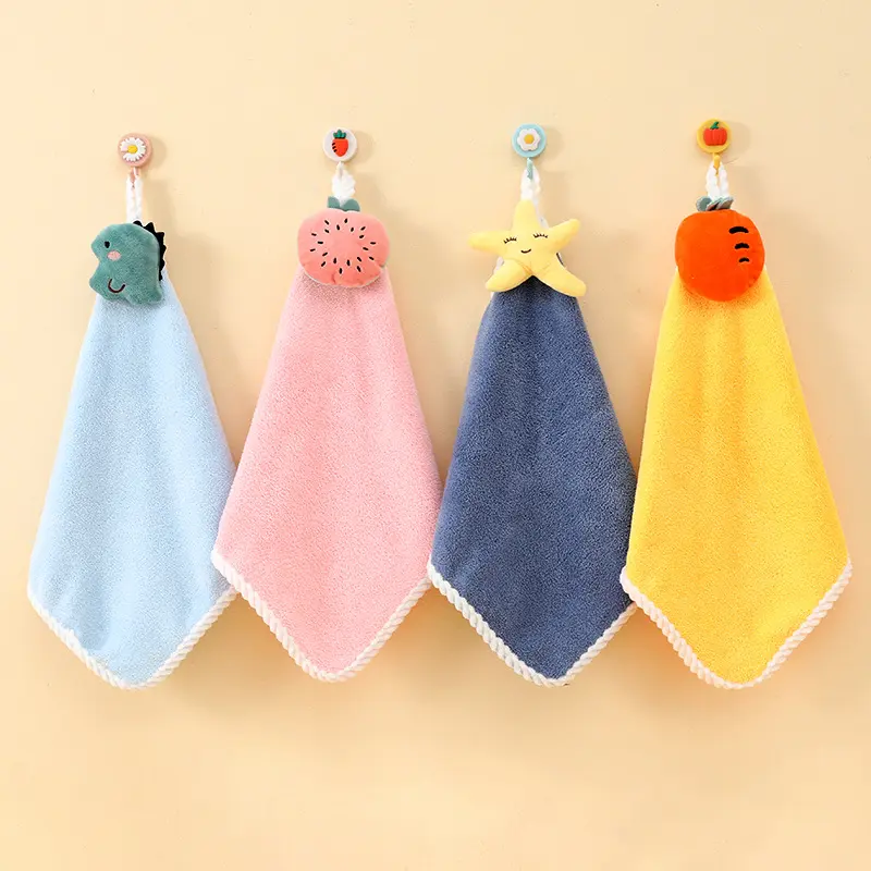 Baby hand towel coral velvet hand towel children's thickened washing towel