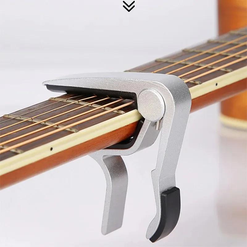 Gitar Capo, untuk Gitar Akustik dan Elektrik, Gitar Tangan Tunggal, Hitam 4