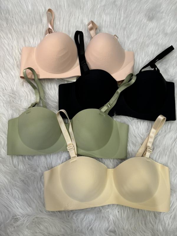 From nhỏ tăng size COMBO 3 Áo Ngực Nữ Cúp Ngang Su Đúc Đệm 3cm dành cho V1 lép Cúp Ngực Cup Women Bra Kem