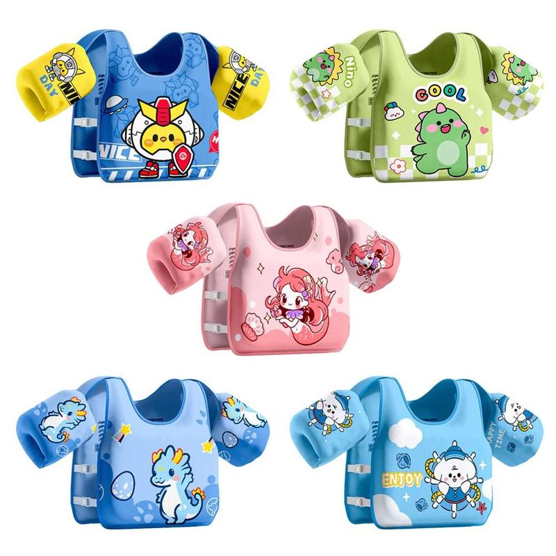 Product Introduction of Creative Float Summer Kids Swim Vest Airless Water Play Child Buoyancy Vest Cartoon Adjustable Swim Arm Ring Baby 16