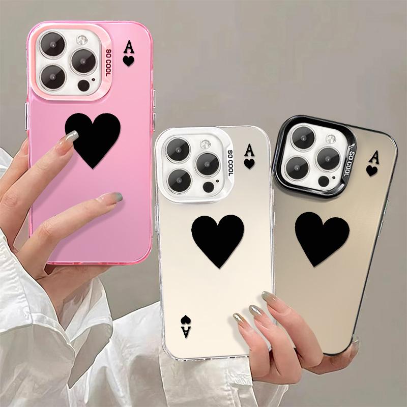 Ốp Điện Thoại Họa Tiết Spade A, Thiết Kế Sáng Tạo, Tương Thích Với iPhone 11, 12, 16, 13, Pro Max, 14, 15, 7, 8 Plus, SE 2020, XR, X / XS Max, Được Làm Bằng Nhựa, Khung Gương Lắp Ráp, Ốp Cứng, Chống Sốc 3