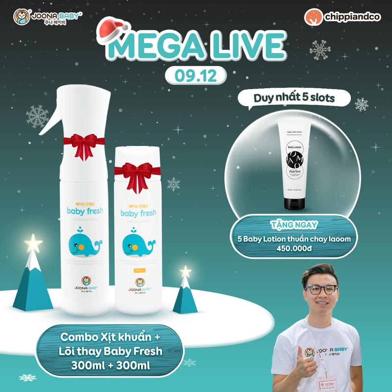 [Mega live - Tặng Body lotion thuần chay Iaoom] Combo xịt diệt khuẩn, khử mùi 300ml và lõi thay thế to Baby Fresh an toàn cho bé 300ml - JOONA BABY Việt Nam