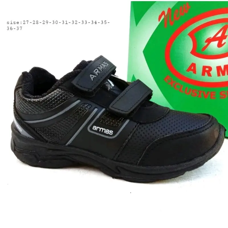 SEPATU ANAK SEKOLAH PEREKAT HITAM BY ARMAS