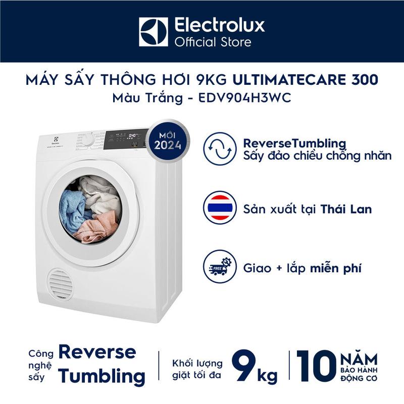 Máy Sấy Thông Hơi Electrolux 9kg UltimateCare 300 EDV904H3WC Làm Sạch - Giao Lắp 0Đ