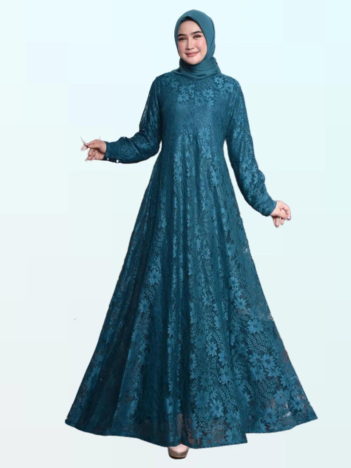 gamis safana gamis burkat jumbo dress kondangan dress pesta free masker Wanita Muslim Mewah Lembut Tebal