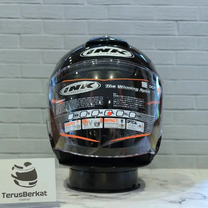 Helm INK Dynamic Polos Black Half Face Motorcycle Visor 2